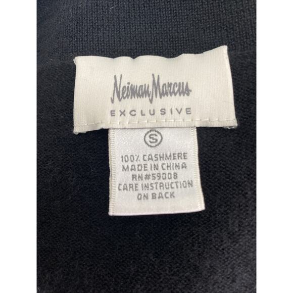 Neiman Marcus Dress Black Long Sleeve Cashmere Round Neck Knit Knee Length S - Picture 5 of 5